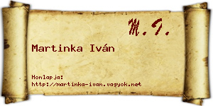 Martinka Iván névjegykártya